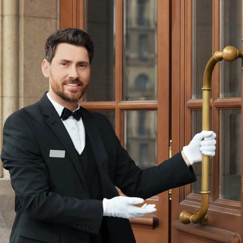 2/4Pairs White Cotton Gloves for Women Men Waiters Drivers Jewelry Workers Mitten Full Finger Anti Slip Hand Protector