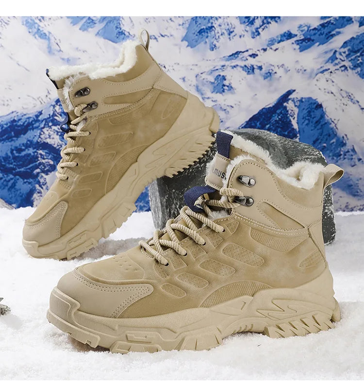 Men Boots 2026 New Winter Slippers Warm Men Shoes Waterproof Non-Slip Plush Sneakers Male Tenis Shoes Boots Men Sneakers Winter