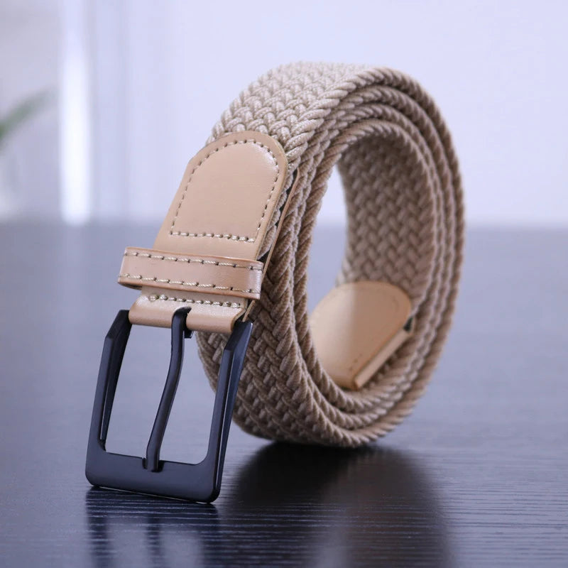 Canvas Belts for Men Fashion Metal Pin Buckle Military Tactical Strap Male Elastic Belt for Pants Jeans