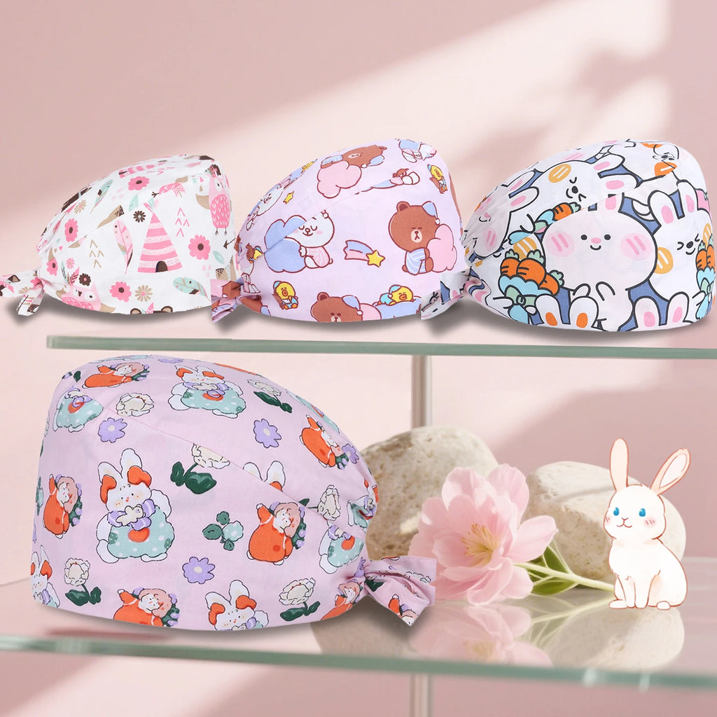 Women's Working Hats Cotton Adjustable Medical Nurse Caps Beauty Salon SPA Doctor Scrub Hat M909