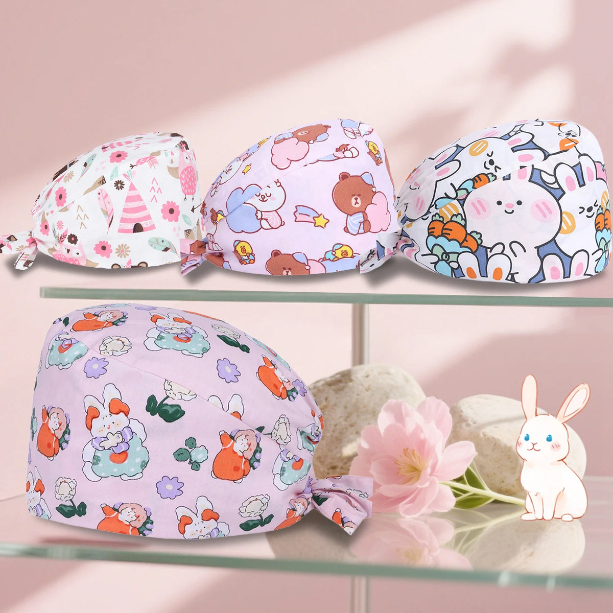 Women's Working Hats Cotton Adjustable Medical Nurse Caps Beauty Salon SPA Doctor Scrub Hat M909