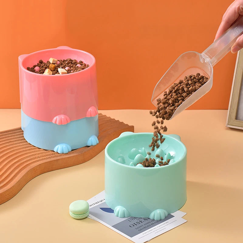Pet bowl Cats and dogs healthy choking and slow eating bowls high feet neck protection and slow eating pet supplies