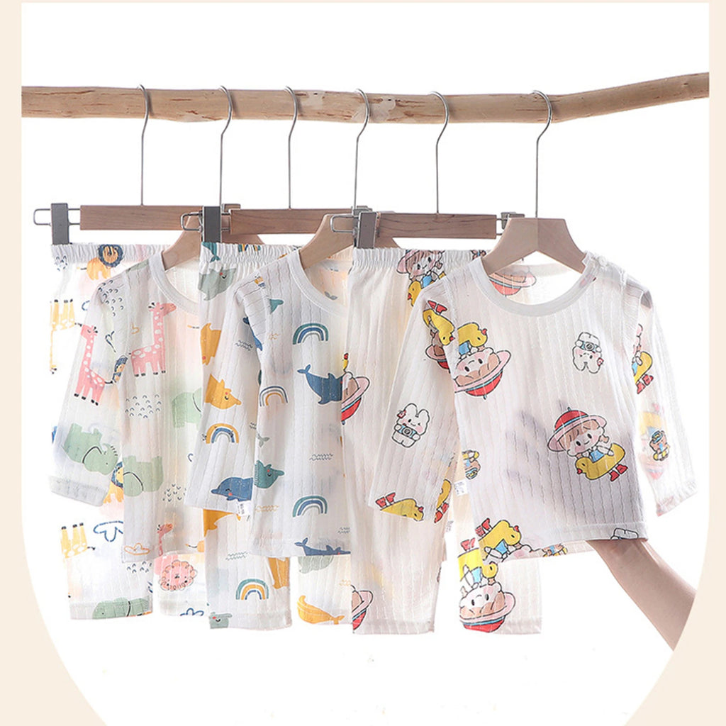 Children Pajamas Set Boys Cotton Clothes Children Pants Set Cartoon Sleepwear Set Kids Pajamas Girls Toddler Baby Outfits Pyjama