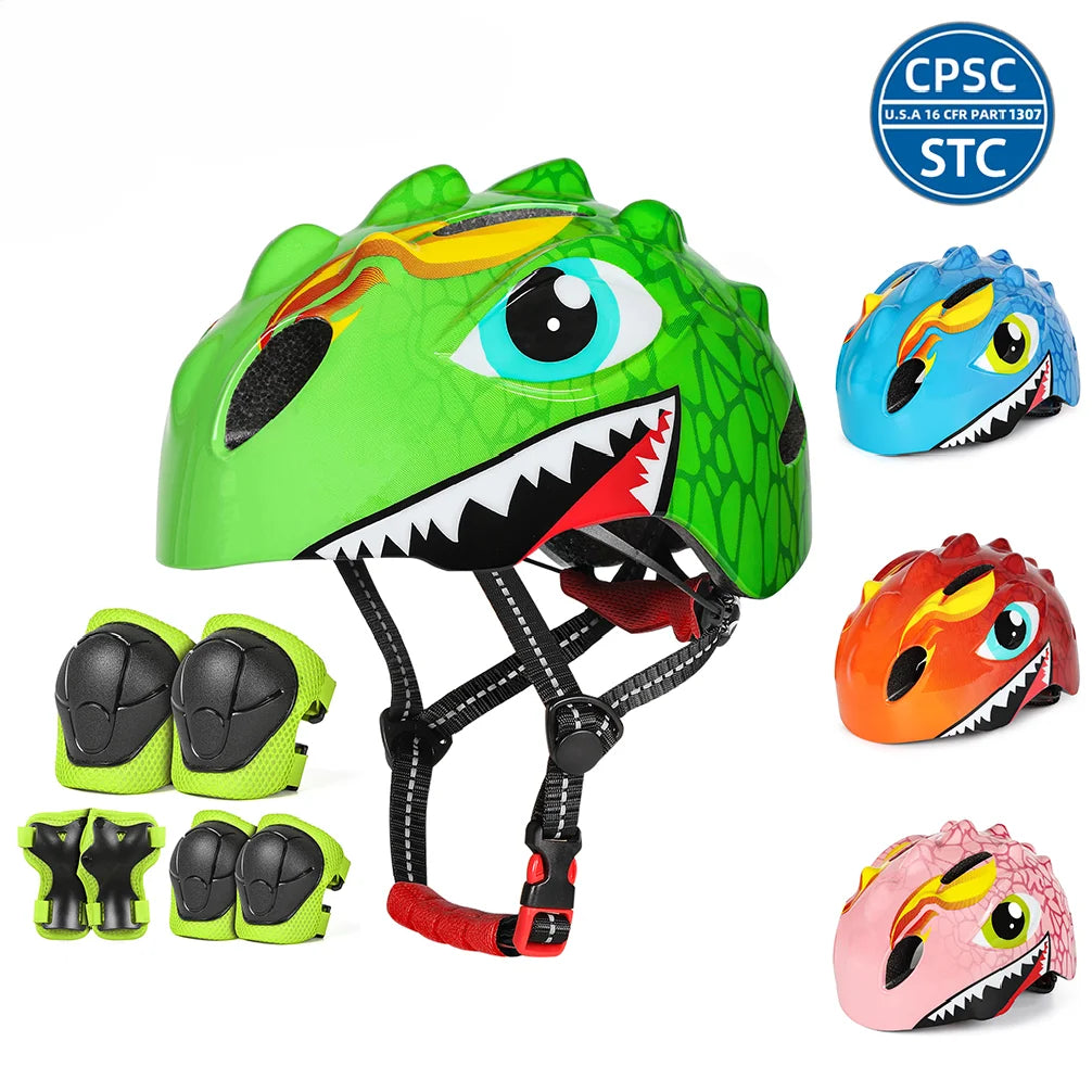 Kids Bicycle Helmet Child Sports Safety Cycling Protection Knee Elbow Pad Sets Balance Bike Roller Skating Helmet Guard