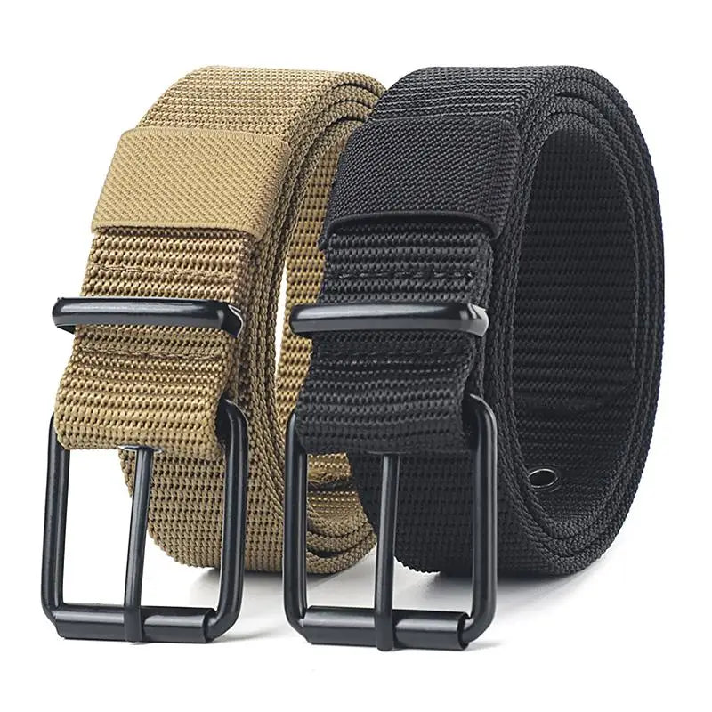 Men's Belt Porous Canvas Pin Buckle Leather Belt Outdoor Sports Belt Women's Trendy Eyelet Belt With Jeans Belt For Men Women