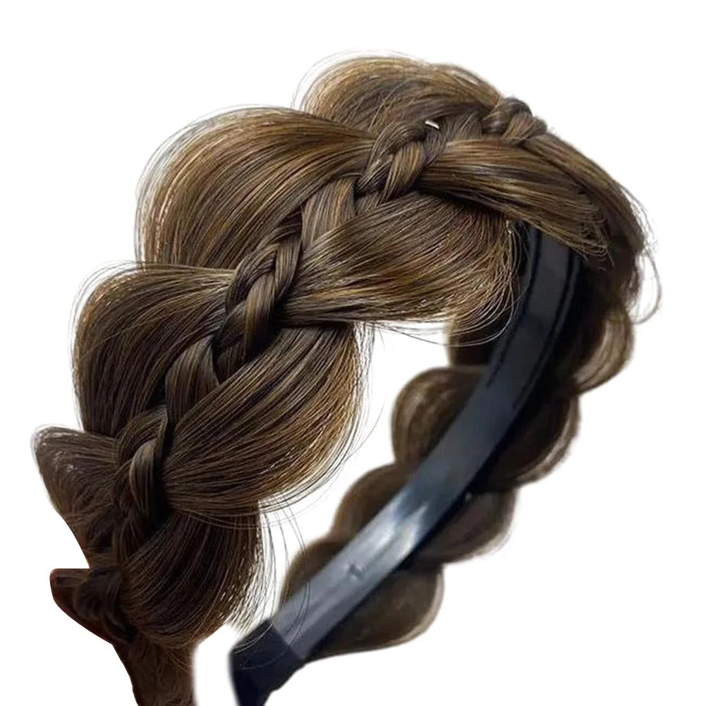 Women Wig- Headbands For Women Wide Fishbone Braids Hairbands Handmade Retro Head Hoop Hair Styling Headwear Accessories