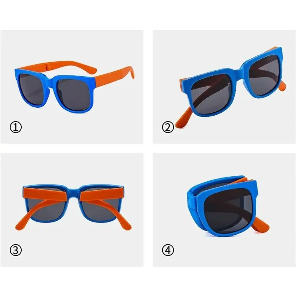 Outdoor Kids Sunglasses Vintage Square Frame UV 400 Foldable Sunglasses Shades for Toddler Boys and Girls