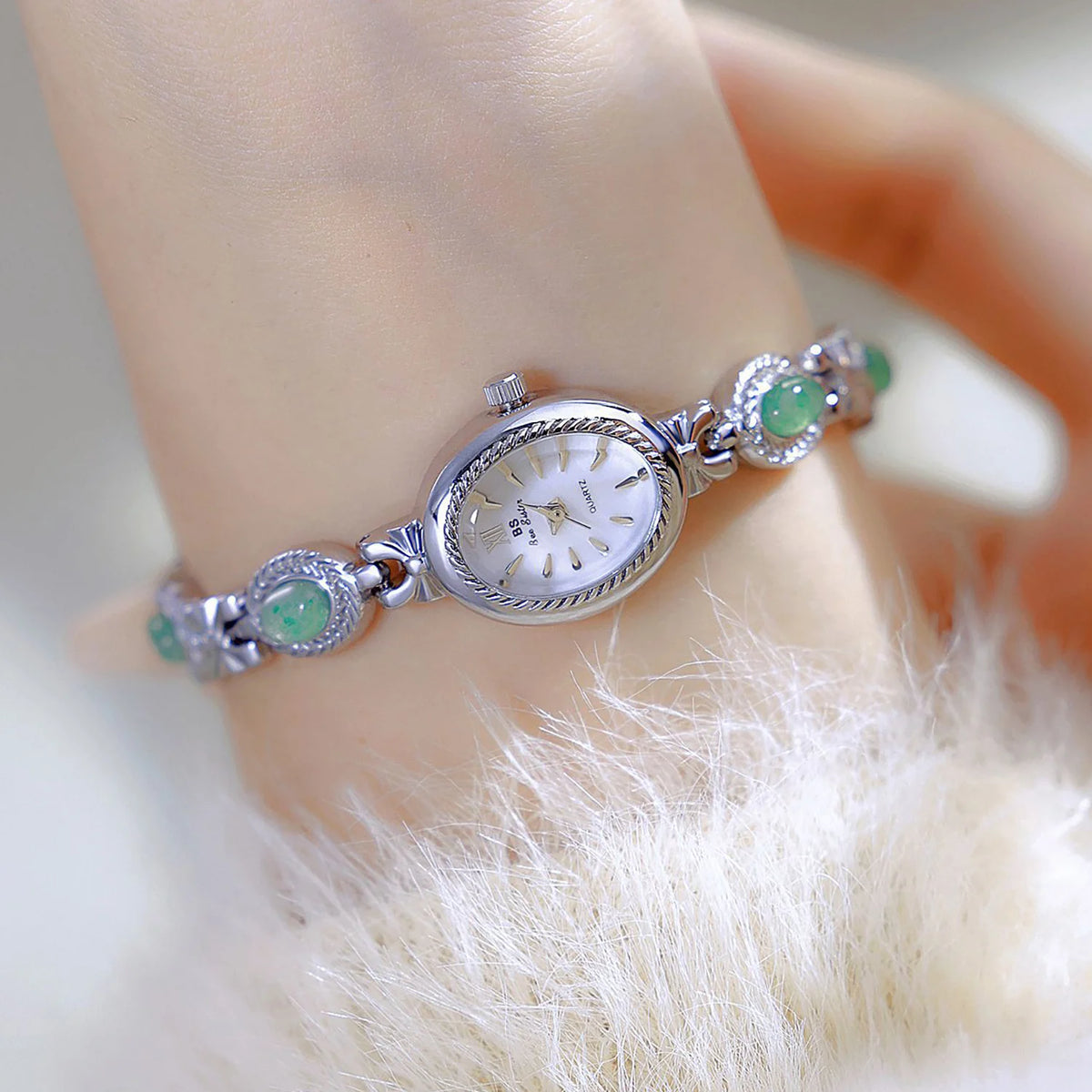 Elegant Women's Watch Jade Bracelet Small Clock Original Brand Fashion Quartz Watches Luxury Golden Wristwatch Gifts For Women