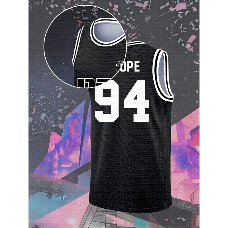 Men Kid Jersey Black Mesh Sleeveless Basketball Style Tank Fan Merch Casual Sport Streetwear Outfit
