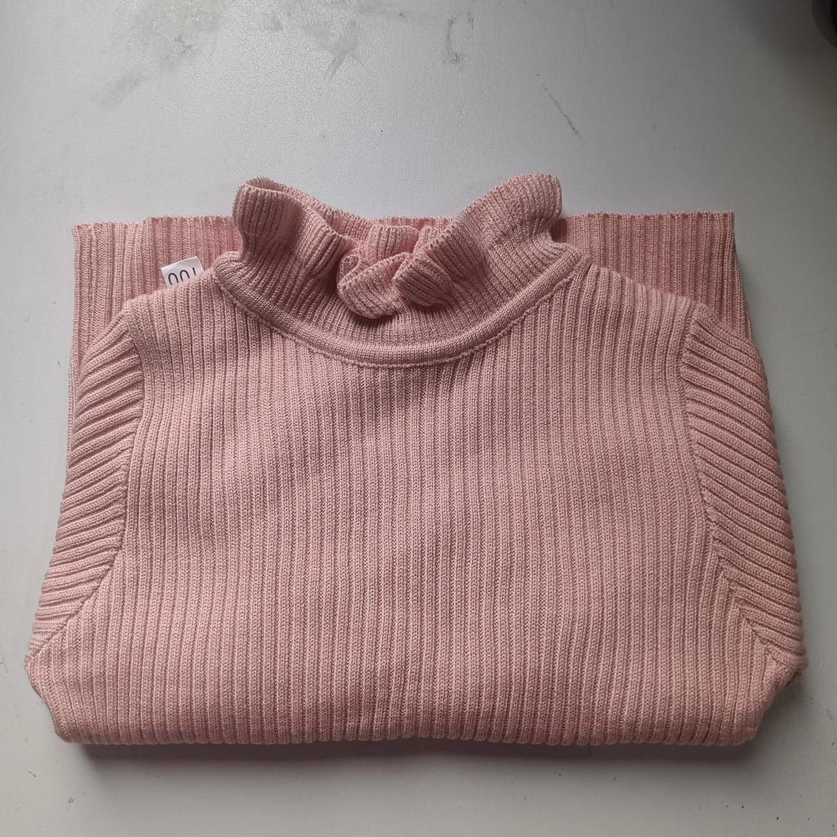 Kids Girls Ruffle Sweaters New Children Thin Knitted Tops Autumn Winter Cotton Pullovers Pink Turtleneck Tops Korean Style Warm