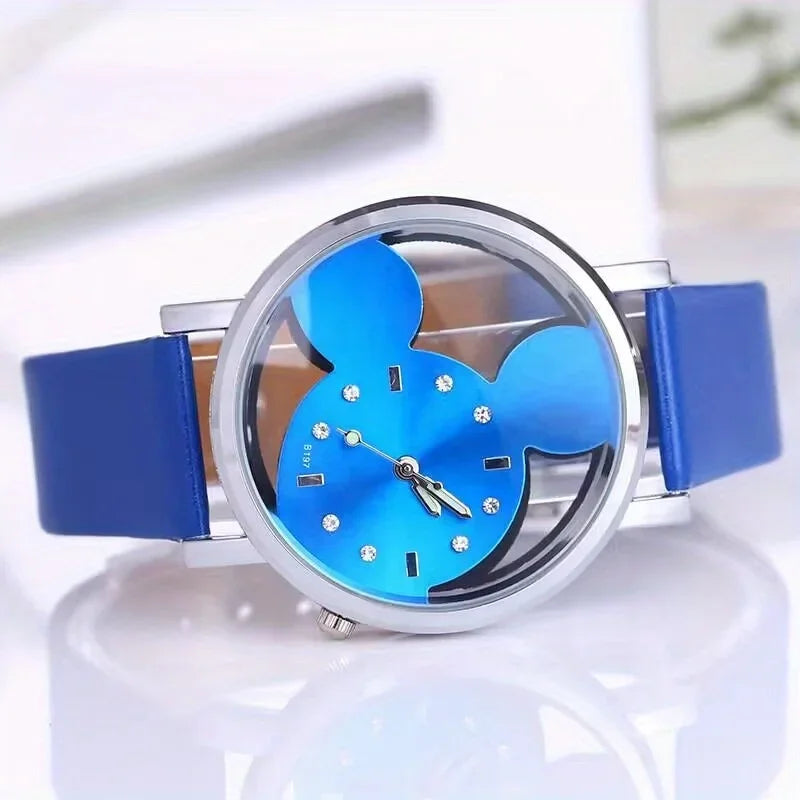 Cute Cartoon Watch for Kids and Girls - Fashionable and Simple Quartz Wristwatch with PU Leather Strap - Perfect Gift Idea