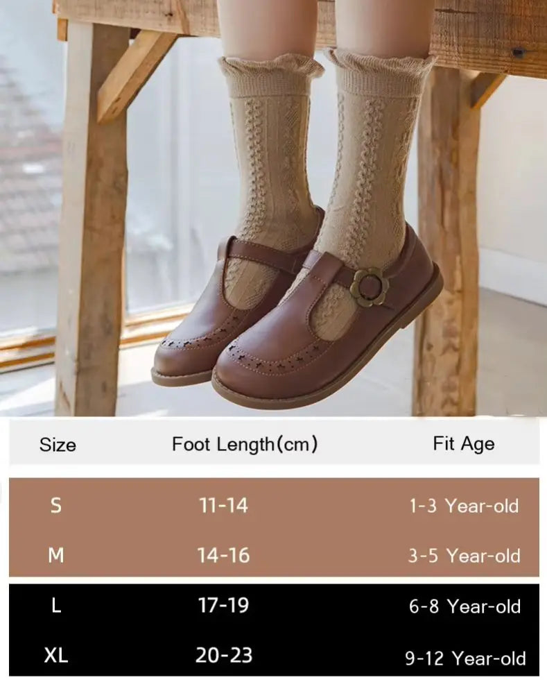 5 Pairs Girls Socks Spring Autumn Ruffle Socks Cotton Socks Kids Lolita Fancy Socks Twist Pattern
