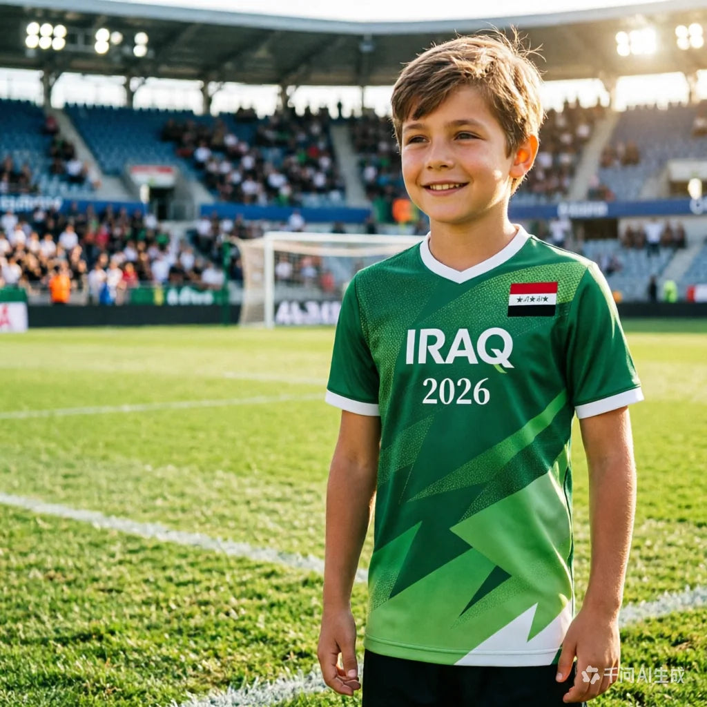 Iraq 2026 T Shirts Soccer Jersey For FansShort-Sleeve T-Shirt for Kid/Adlut,Suitable for Outdoor Activities And Everyday Wear