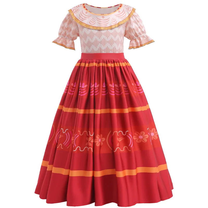 Children's Dress Summer 3-12 Year Old Casual Short-Sleeved Girl's Dress Cotton Print Birthday Party Girl Princess Dress