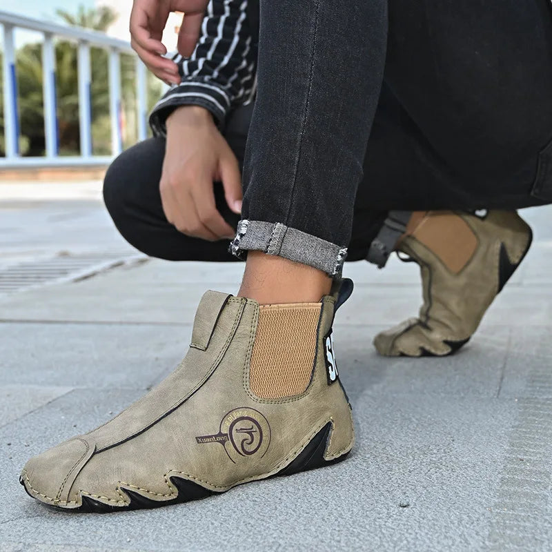 Men Boots  Warm Cotton Shoes Handmade Outdoor Sneakers Soft SoleComfortable Men's Ankle Boots Male Casual Flat Short Boots 2023