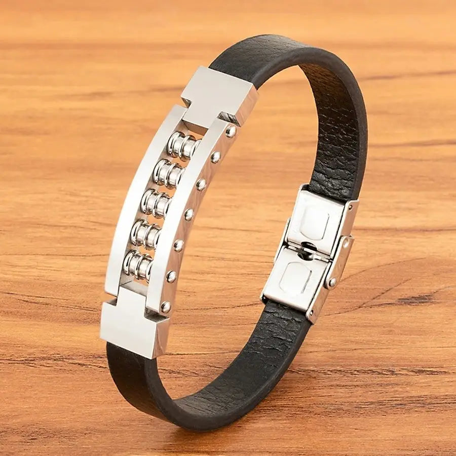 Trendy Leather Bracelets For Men Stainless Steel Bracelets for Male Hand-woven Jewelry Accessory Gifts Wholesale Dropshipping