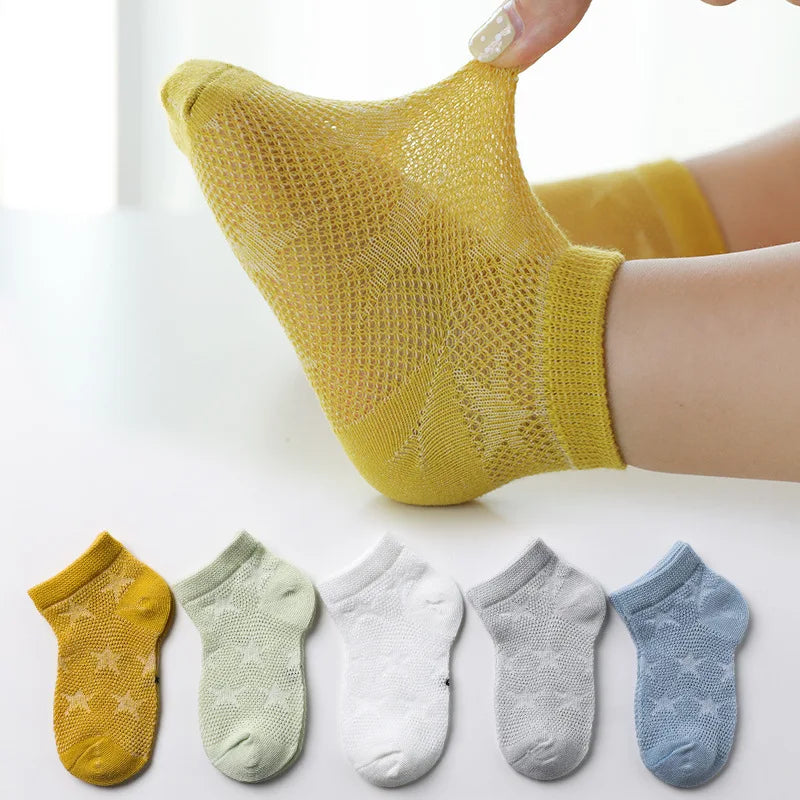 Kids Socks 5 Pairs/Lot Spring Summer Cotton Girls Socks Cute Flowers Pattern for Children Baby Little Girl Clothing Accessories