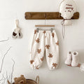 Children Cute Pajamas Pants Autumn Winter Plush Pants Loose Versatile Pants Baby Boys Girls Velvet Pants Toddler Home Clothes