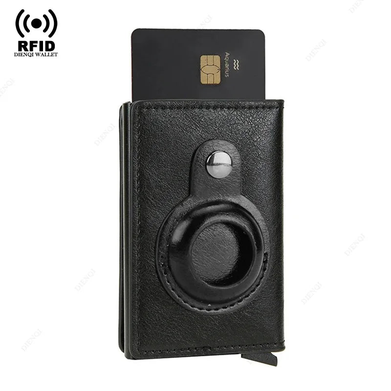 Men Wallet for Airtag Card Holder ID Bank Credit Cardholder Anti-theft Minimalist Metal Wallets Air Tag Male Aluminium Card Case