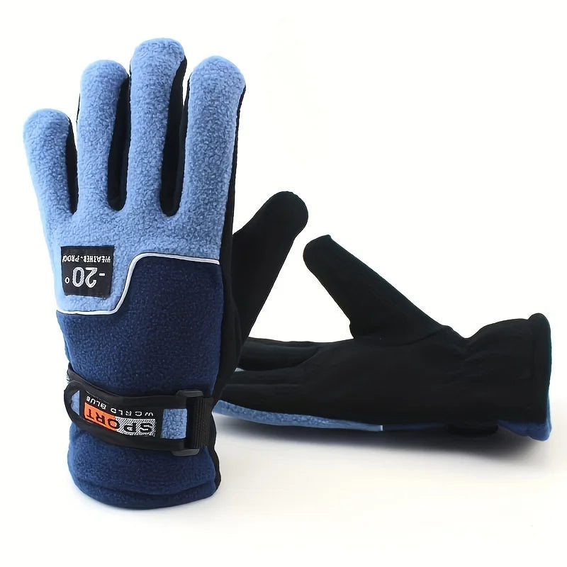 Winter Women Men Fleece Full Finger Gloves Warm Gloves Ski Gloves Outdoor Sport Motorcycle Cycling Snow Gloves Unisex