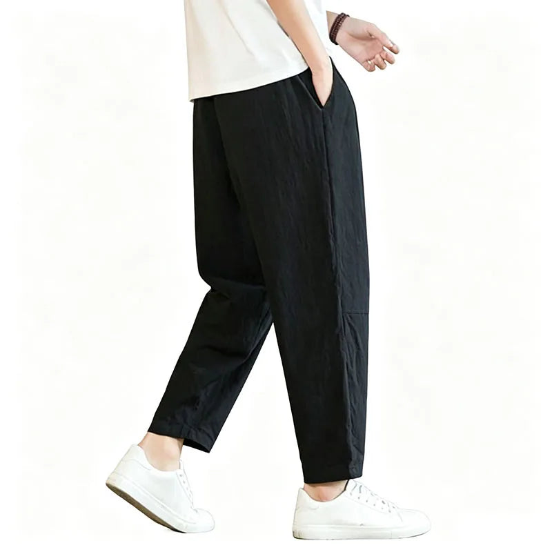 Men's Lightweight Ankel-Length Pants Solid Color Breathable Sweatpants Joggers Men Baggy Pants Streetwear Long Trousers Men