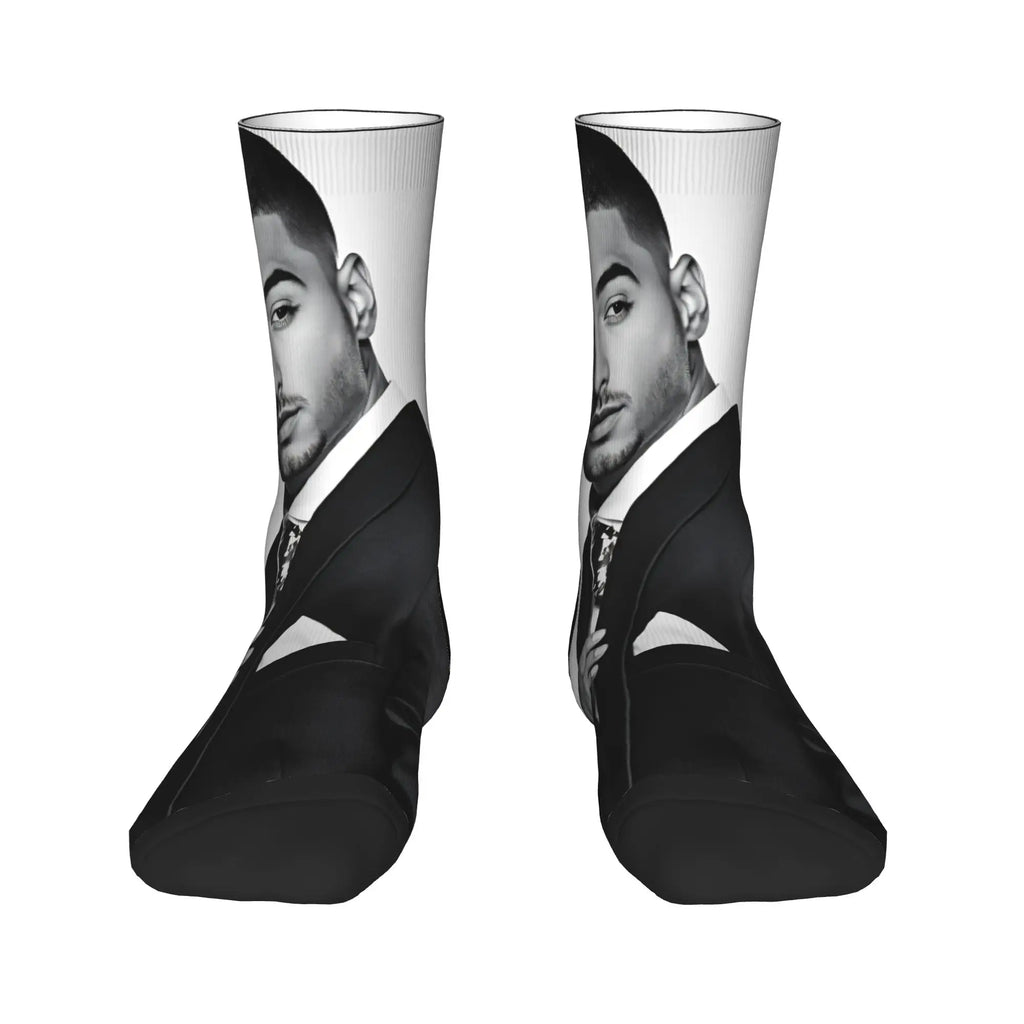 Women Men Socks Maluma Rapper  Stockings Autumn Trendy High Quality Socks Printed Climbing Non-Slip Socks