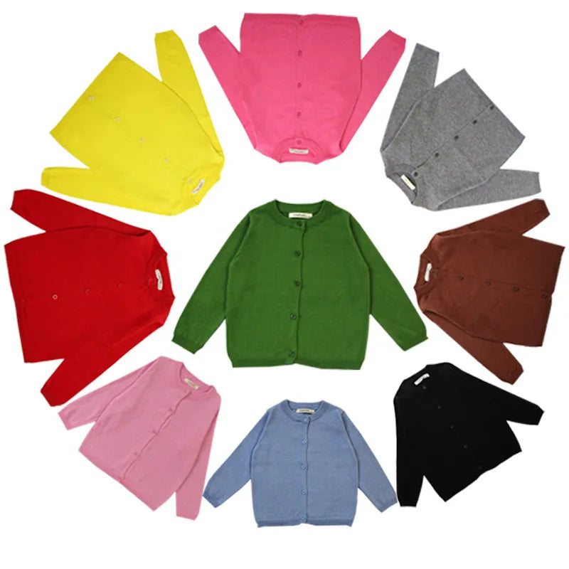 Girls Cardigan Baby Children Knitted Cardigan Sweater Boys Girls Candy Color Clothing Kids Spring Autumn Outer Wear