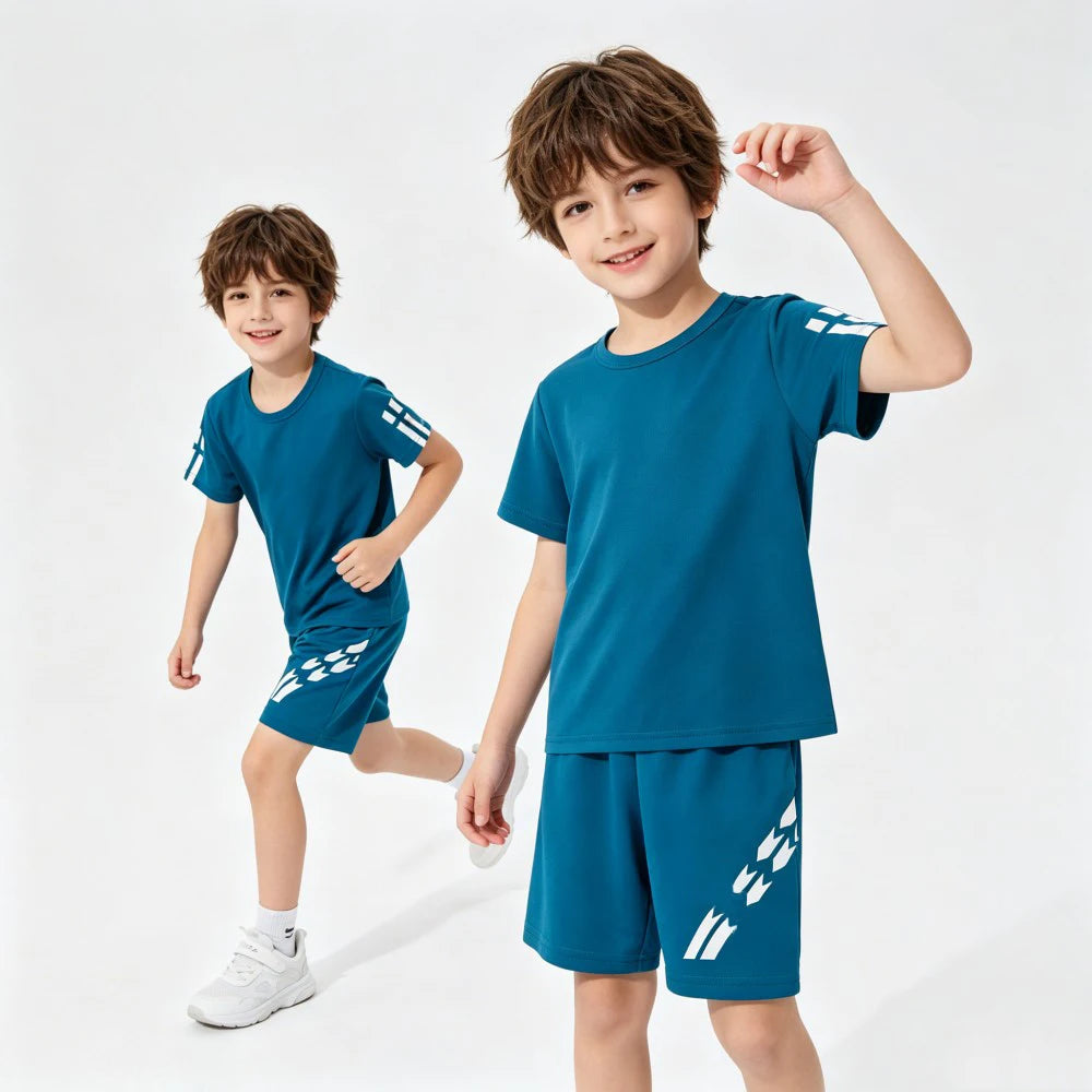 Boys Sportswear Summer Sets Kids Toddler 1 2 3 4 5 6 7 8 9 10 11 12 Years 2026 Mesh Stripes Teen Sports Ouifits Short Track Suit