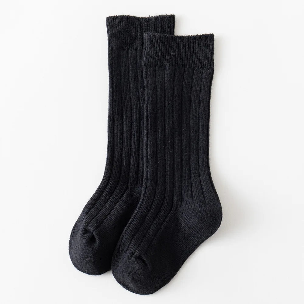 Baby Socks Newborn Kids Infant Girls Boys Knee High Sock Toddler Girl Solid Cotton Stripe Plain Long Sock For 0-3Years Children
