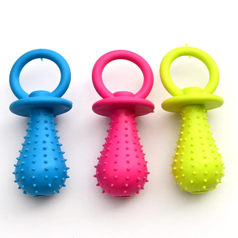 Pet Rubber Pacifier Dog Toy Interactive Rubber Soother Pet Dog Cat Puppy Elasticity Teeth Dog Chew Toys Tooth Cleaning Toy