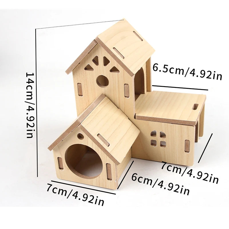 Pet Hamster Toys Wooden Bridge Seesaw Swing Toys Small Animal Activity Climb Toy DIY Hamster Cage Accessorie