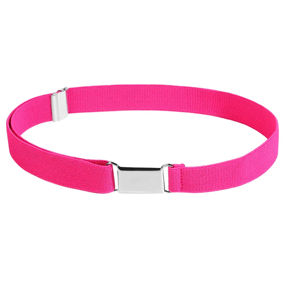 Kids Elastic Belts Girl Adjustable Elastic Canvas Waistband Stretch Waist Belt With Buckle