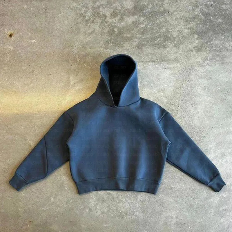 Solid Color Hoodie Y2K Hooded Long Sleeved Pullover Top Punk Street Retro Kpop Hip-hop Clothes Women Men Clothing Sweatpants emo
