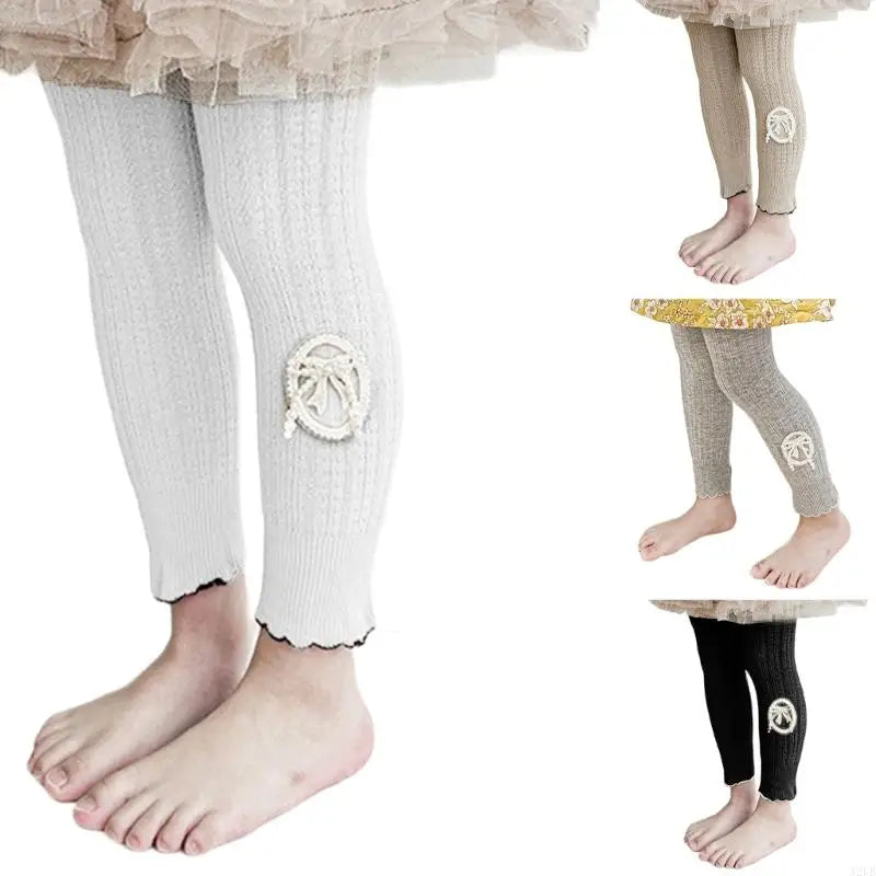 Kids Bottoming Pants Child Leggings Solid Color Trendy Girls Tights for Party Daily Performances & School Activity A2UB