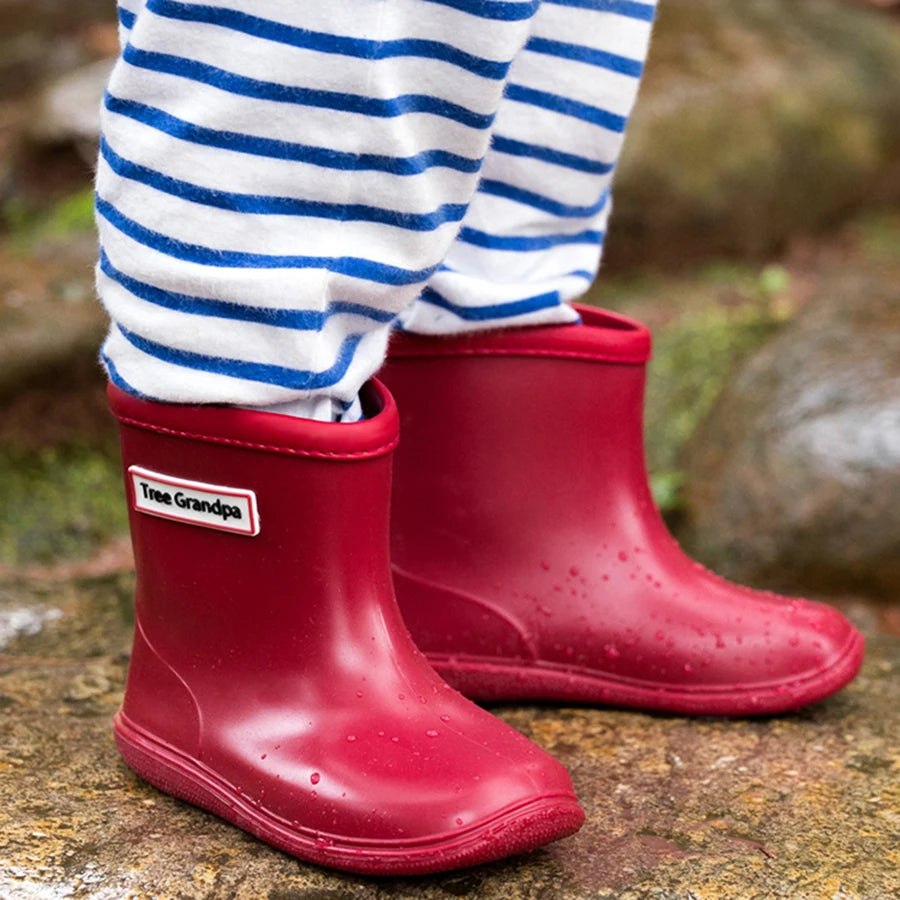 Toddler Rain Boots Baby Kids Easy-on Rubber Rain shoes Children Waterproof Shoes for Boys Girls Soft Toddler Rubber Shoes