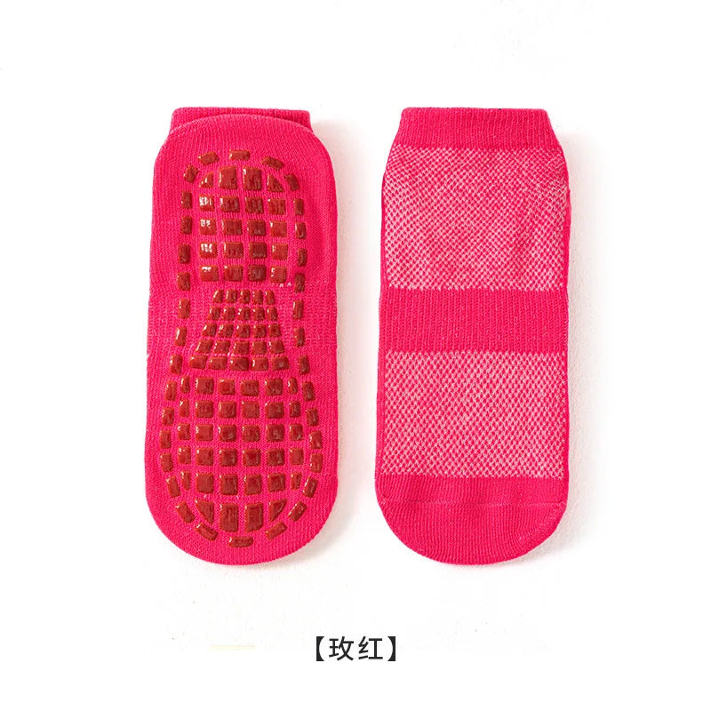 Fashion Solid Children Floor Socks Boys Kids Girls Baby Non Slip Silicone Toddler Socks Breathable Versatile Parent-child Socken