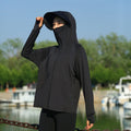 Adult Ice Silk Hooded Sun Protection Jacket Older Kids Outdoor Sports UV Protection Clothing Women's Hooded Sun Protection Coat