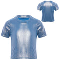 Children T-shirts Short Sleeve T-shirt Sparkling Sequins Tops Streetwear Girls Boy Jazz Dance Costume Kids Performance Clothes