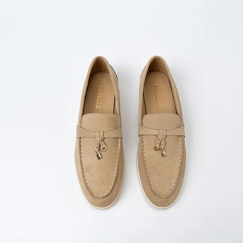 Designer Shoes for Women Suede Leather Slip-on Loafers Girl Fashion Flat Boat Shoes