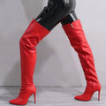 New Women Over The Knee Boots Sexy Pointed Tip Stretch Boots Luxury Stack High Heeled Boots for Woman Designer Shoes Botas Mujer