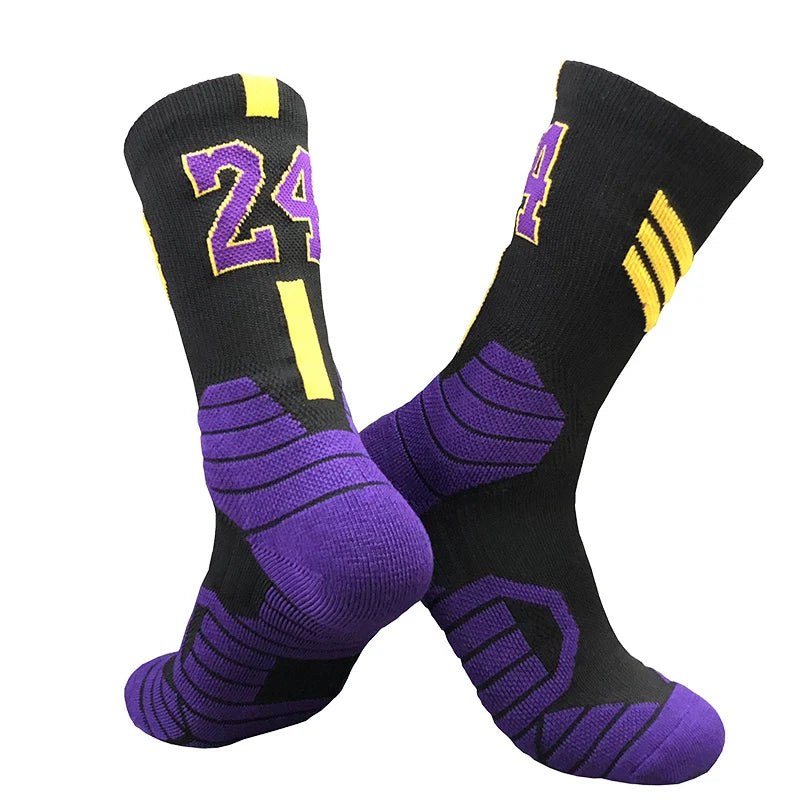 Professional Star Basketball Socks Adults Kids Number 23 Elite Towel Bottom Sports Socks Non-slip Breathable Durable Socks