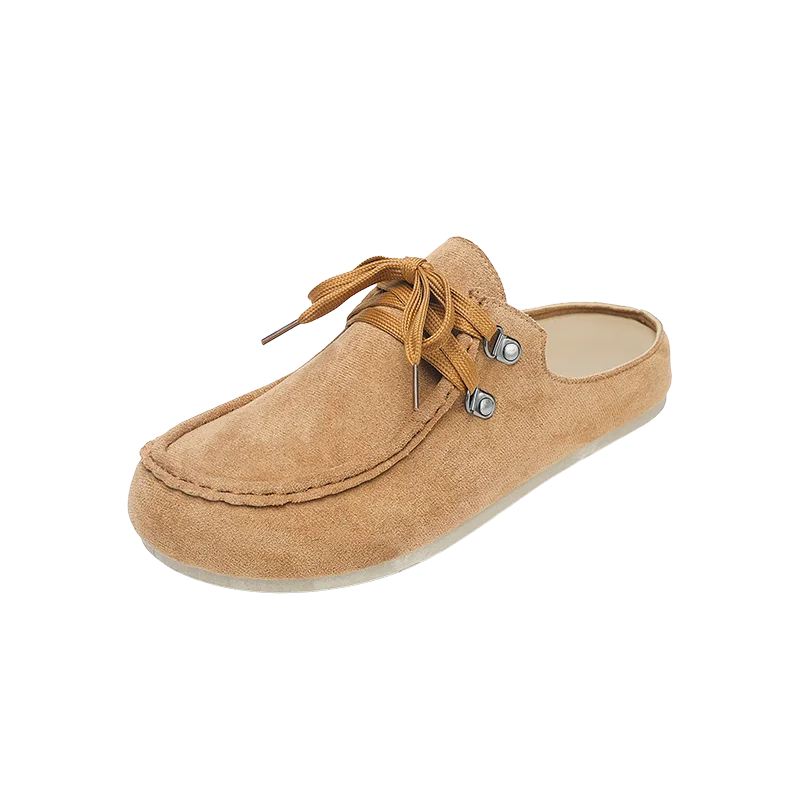 2026 Men Exclusive Loafers British Retro Mule Shoes Flat Sole Comfortable Non Slip Vulcanized Shoes Street Casual Walking Shoes