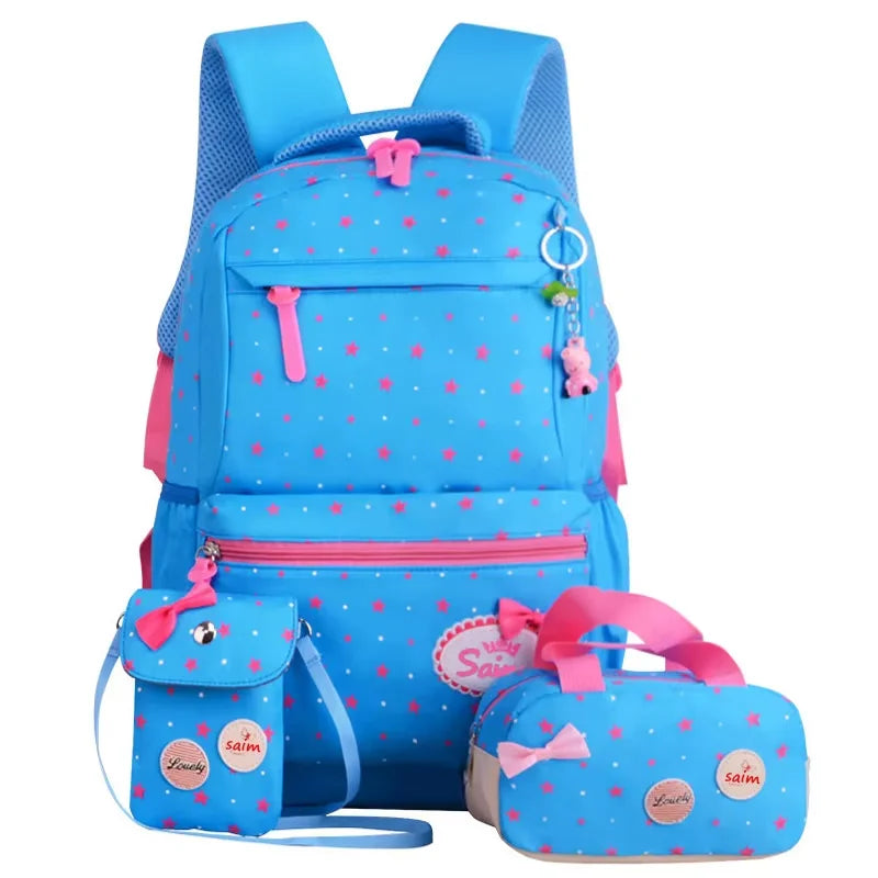 Bunnyfly 3pcs/Set Kids School Bag Backpack Set Fashion Lovely Children's Backpack for Girls Student Mochila Sac