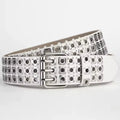 Women Belt  Fashion Square Beads, Willow Nails, Three Exhaust Eyes, Punk Street Cool, Personalized Men's and Women's Belts
