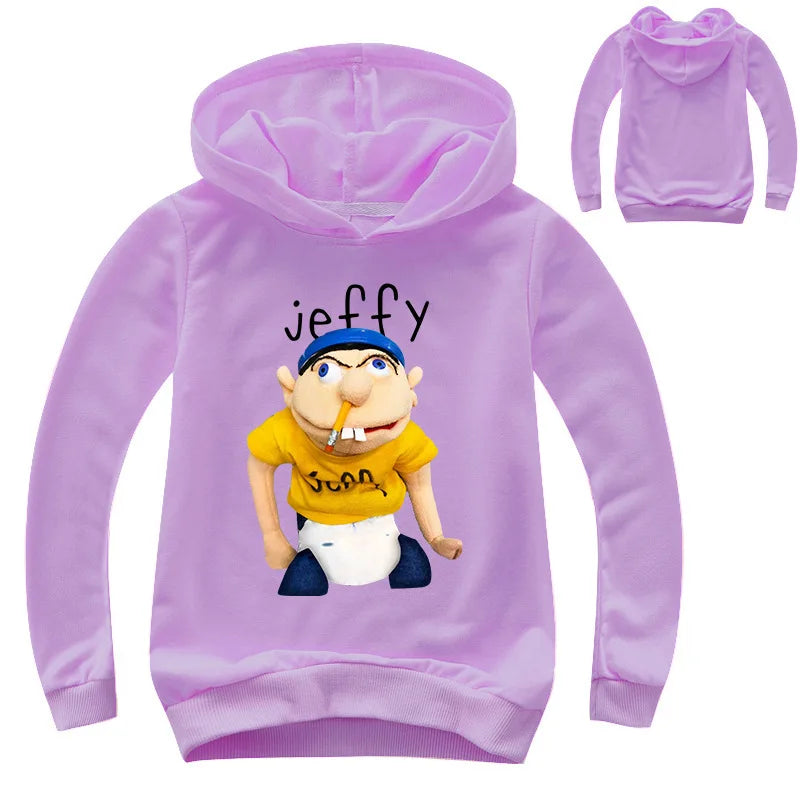 2-16Y Newest Funny JEFFY Youth Kids Cartoon Hoodies Fall/winter Boys Hoody Fashion Outwear Girls Sweatshirt Children Casual Coat