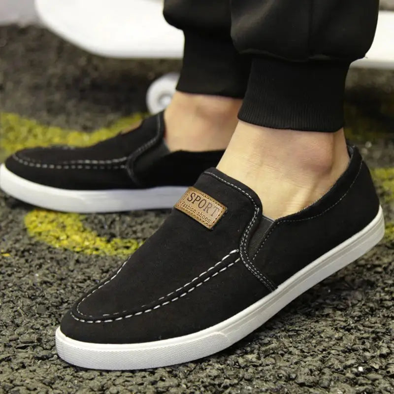 Men's Breathable Canvas Loafers – Lightweight Denim Slip-On Sneakers, Casual Walking Flats for Spring/Summer