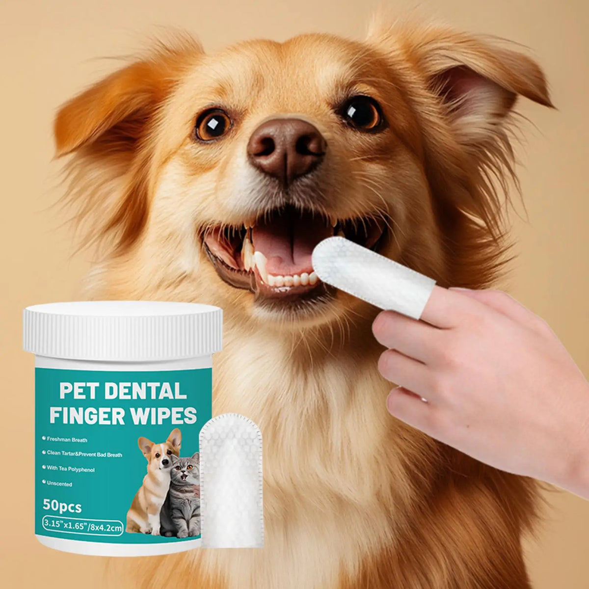 Pet Clean Products Disposable Finger Toothbrush Pet Teeth Cleaning Finger Covers Wet Wipes Dog And Cat Orals Cleaning