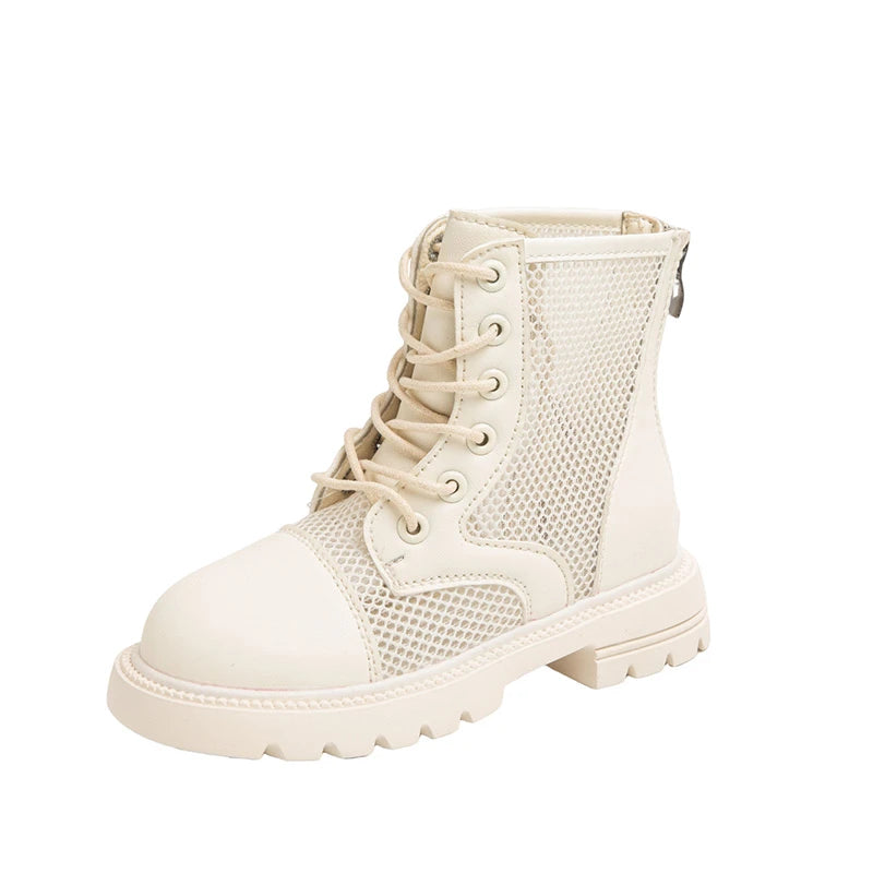 Children's Fashion Boots Ages 3–12 Summer Beige Boys' Fishnet Stockings Medium-to-large Childrens Short Boots Kids Sandals Girls