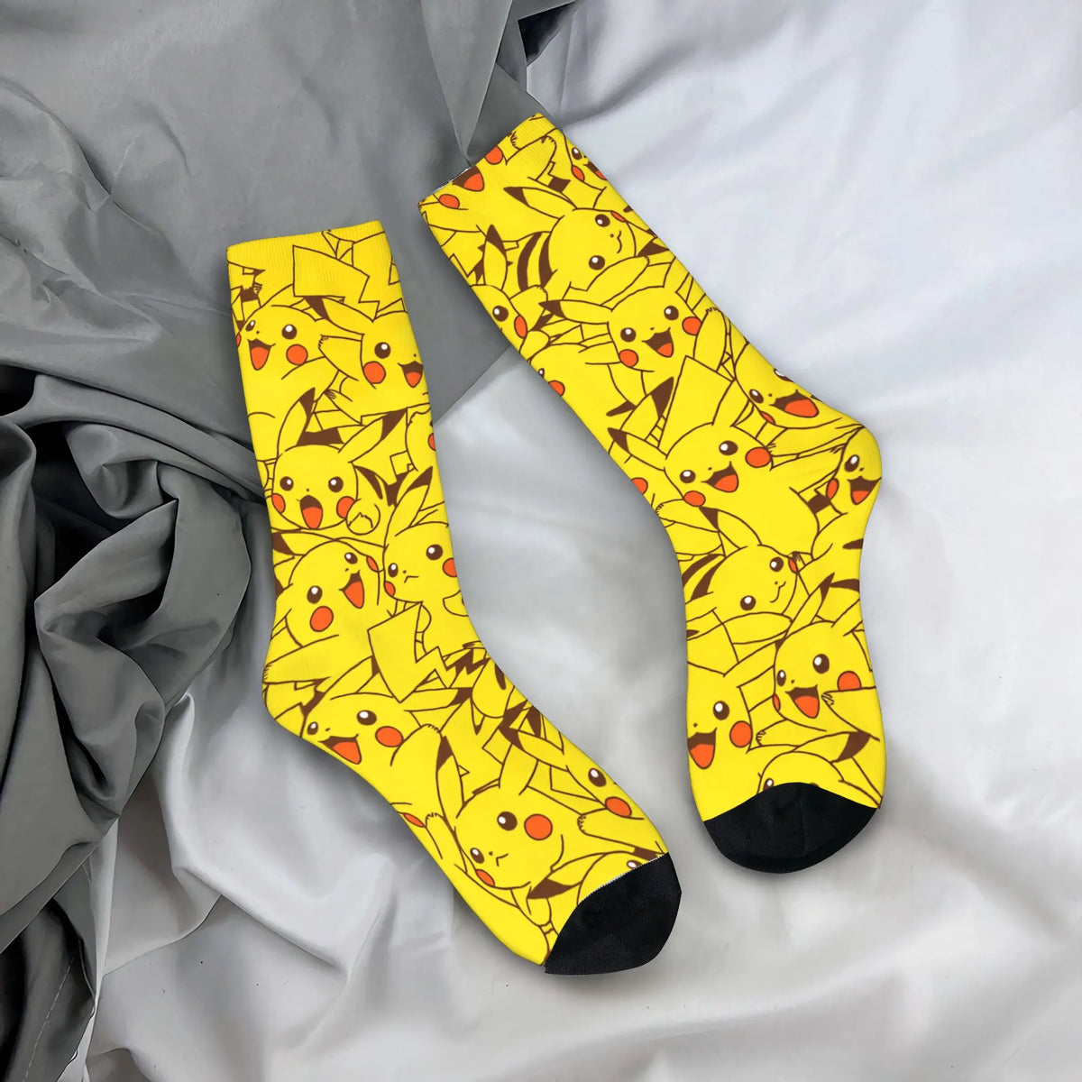 Men's Socks Pokemon Characters  Stockings Non-Slip Comfortable Socks Autumn Modern Design Outdoor Sports Socks