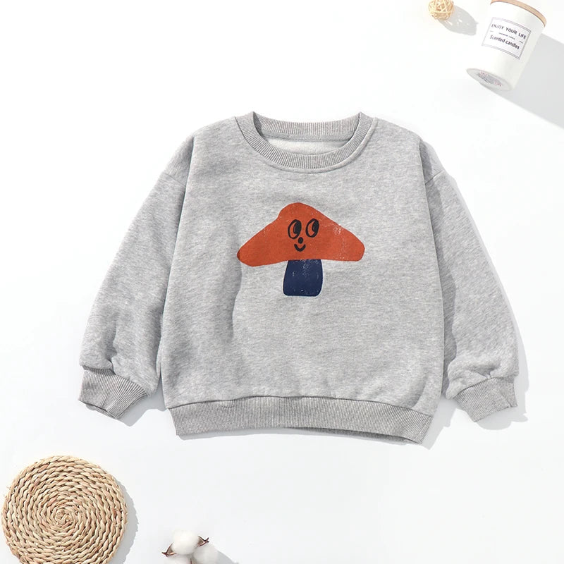 INS 2024 Korean Childrens Autumn Winter Clothes for Girls Boys Babi Sweaters Kids Sweatshirts Long Sleeve O-neck Cute Tops